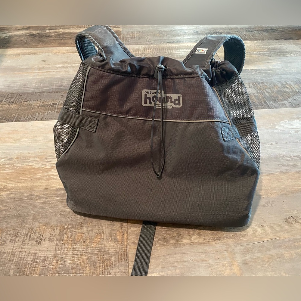 Raise the Woof Front Carrier Backpack Gray Outward Hound Drawstring Closure